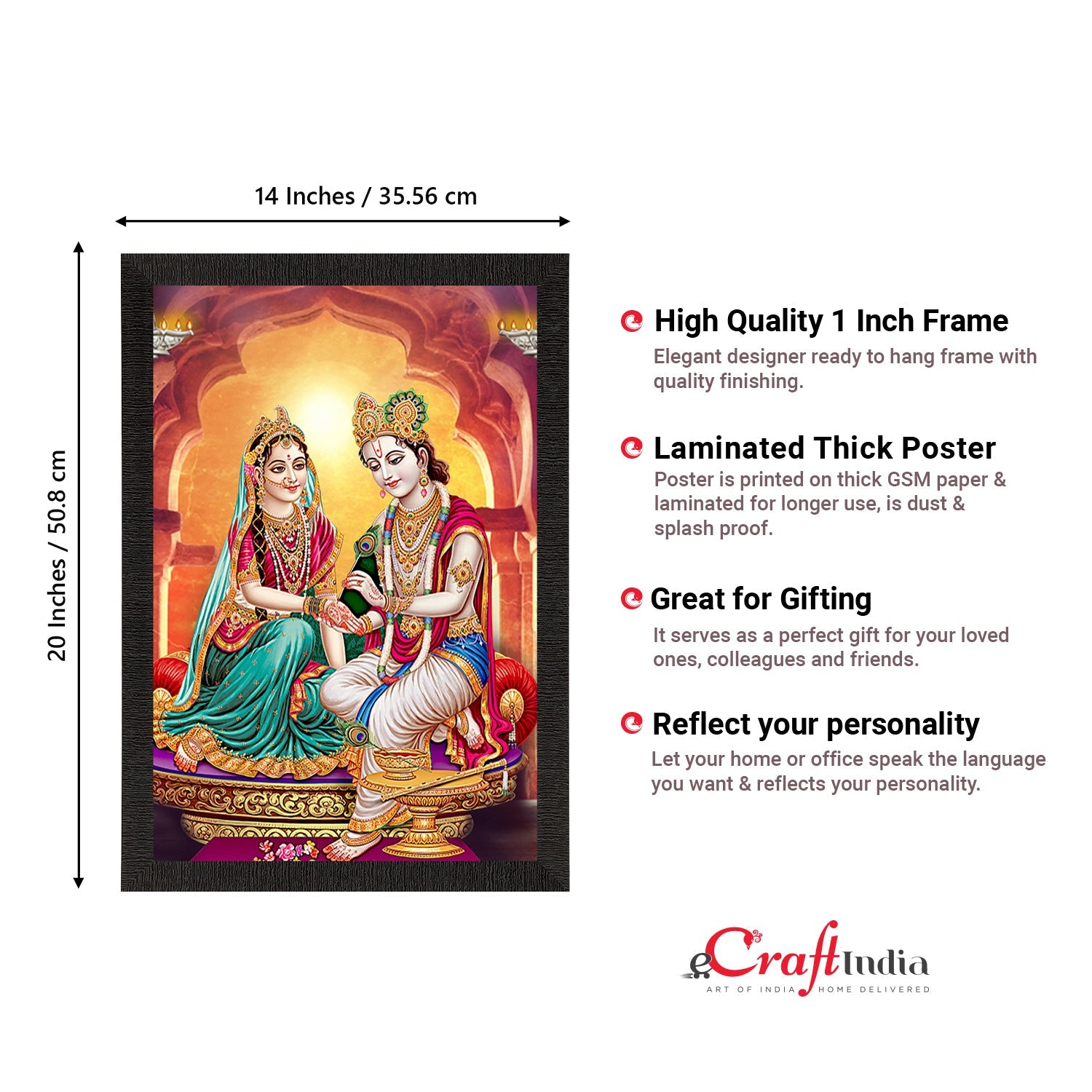 Radha Krishna Painting Digital Printed Religious Wall Art Kafalo