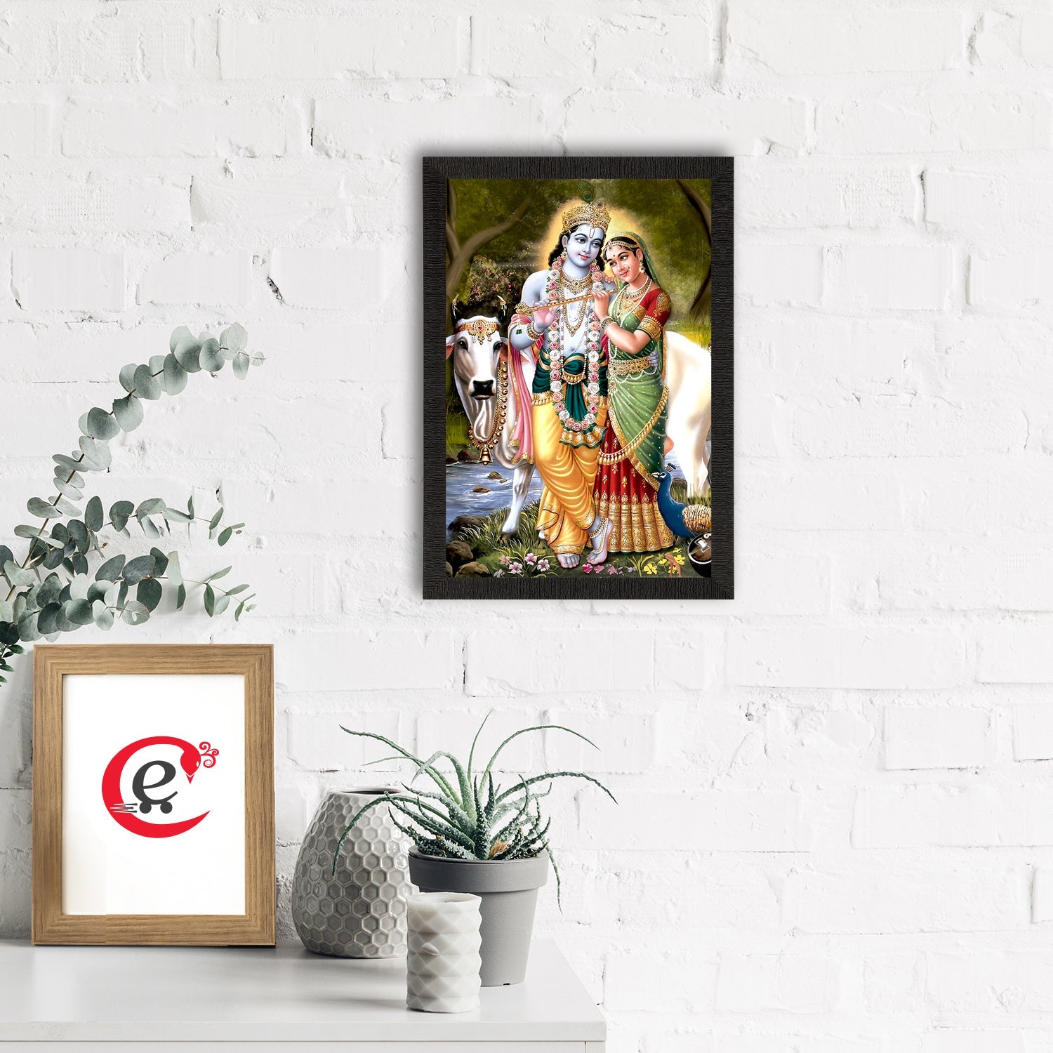 Lord Krishna Satin Matt Texture UV Art Painting Kafalo