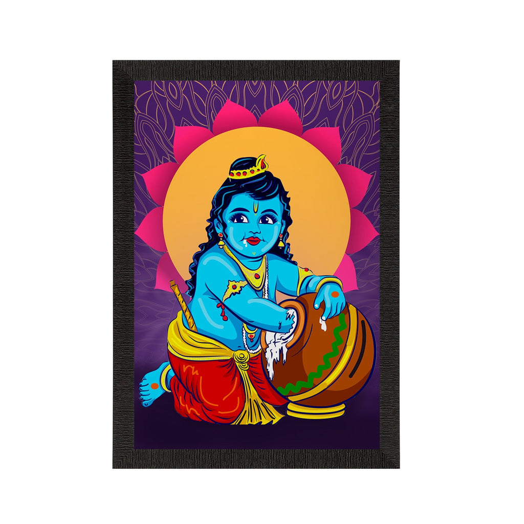 Lord Krishna Satin Matt Texture UV Art Painting Kafalo