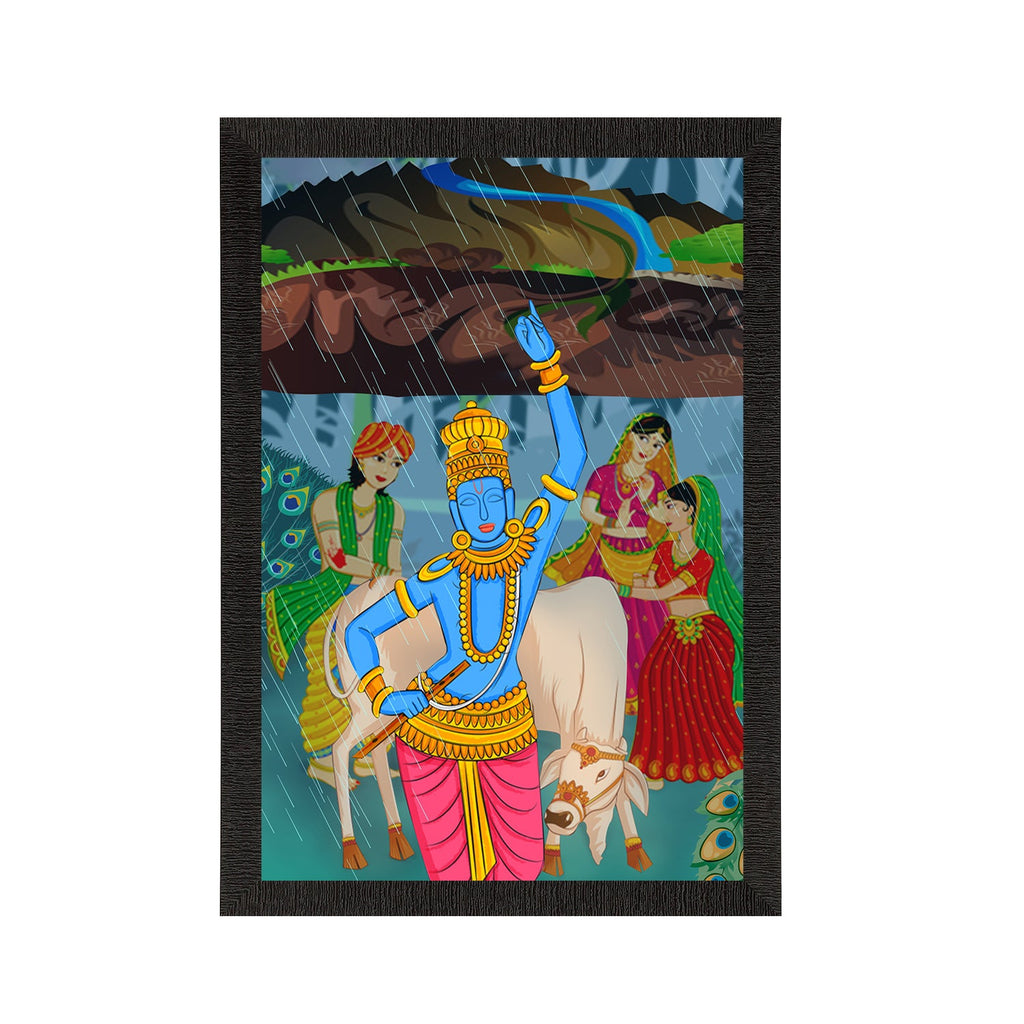 Lord Krishna Satin Matt Texture UV Art Painting Kafalo