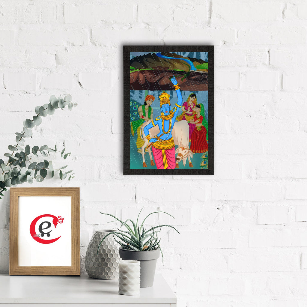 Lord Krishna Satin Matt Texture UV Art Painting Kafalo