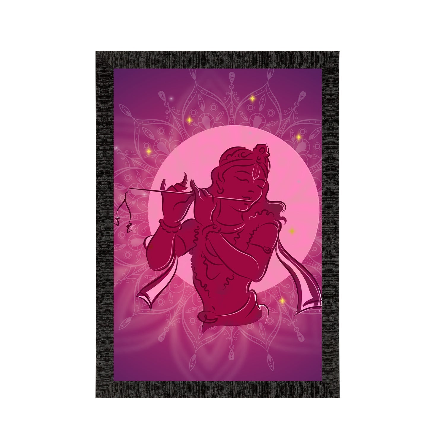 Lord Krishna Playing Flute Painting Digital Printed Religious Wall Art Kafalo