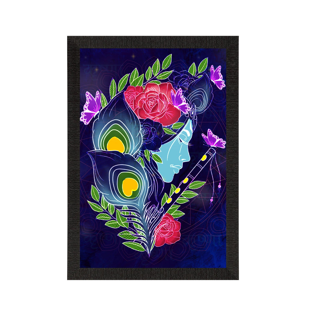Lord Krishna Satin Matt Texture UV Art Painting Kafalo