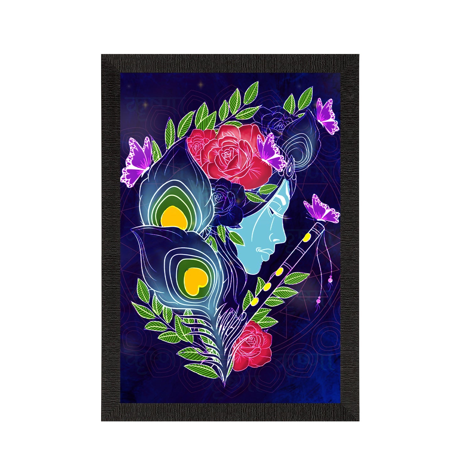 Lord Krishna Satin Matt Texture UV Art Painting Kafalo