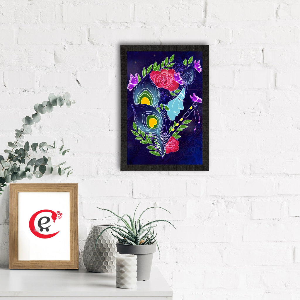 Lord Krishna Satin Matt Texture UV Art Painting Kafalo