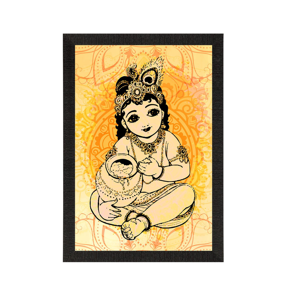Lord Krishna Satin Matt Texture UV Art Painting Kafalo