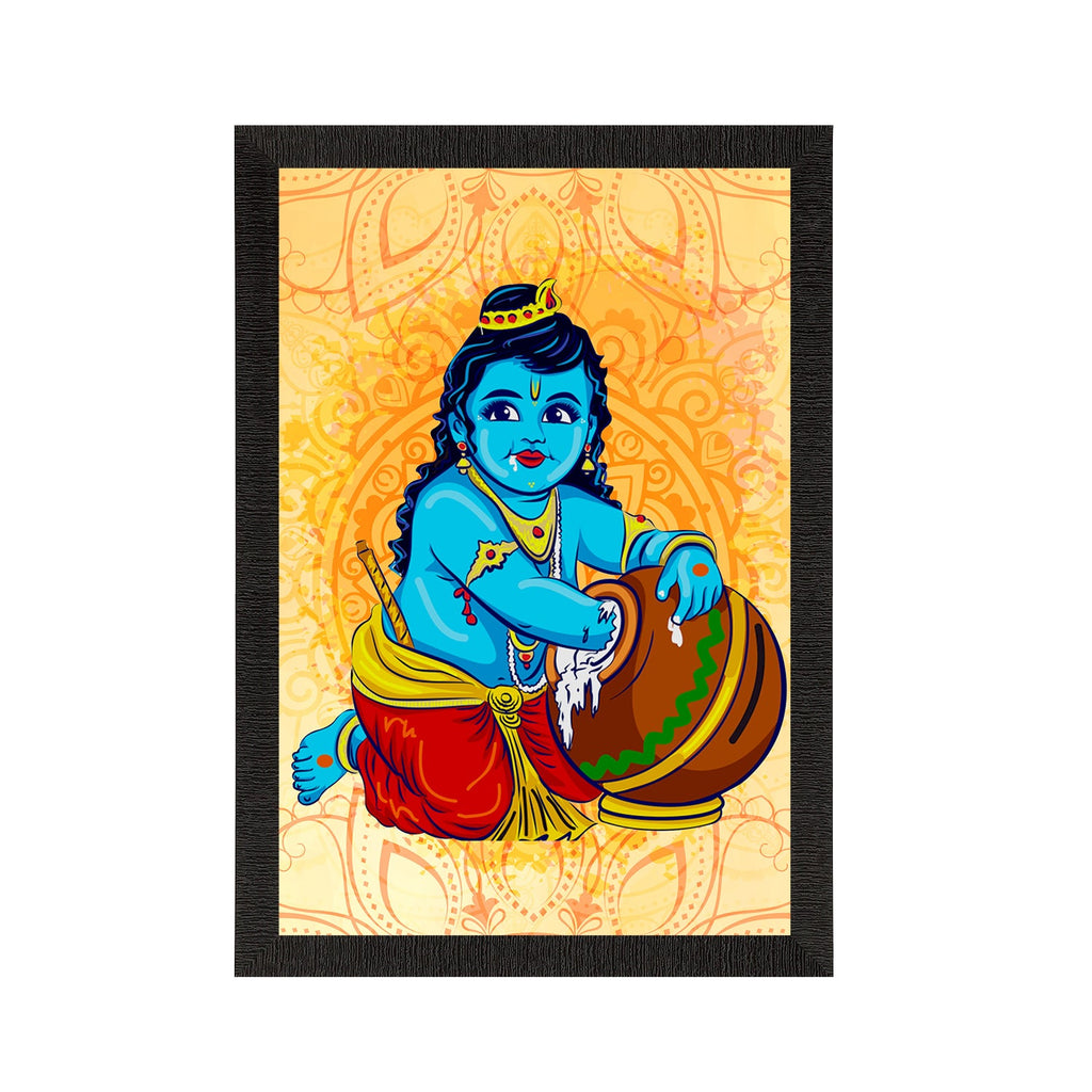 Lord Krishna Satin Matt Texture UV Art Painting Kafalo