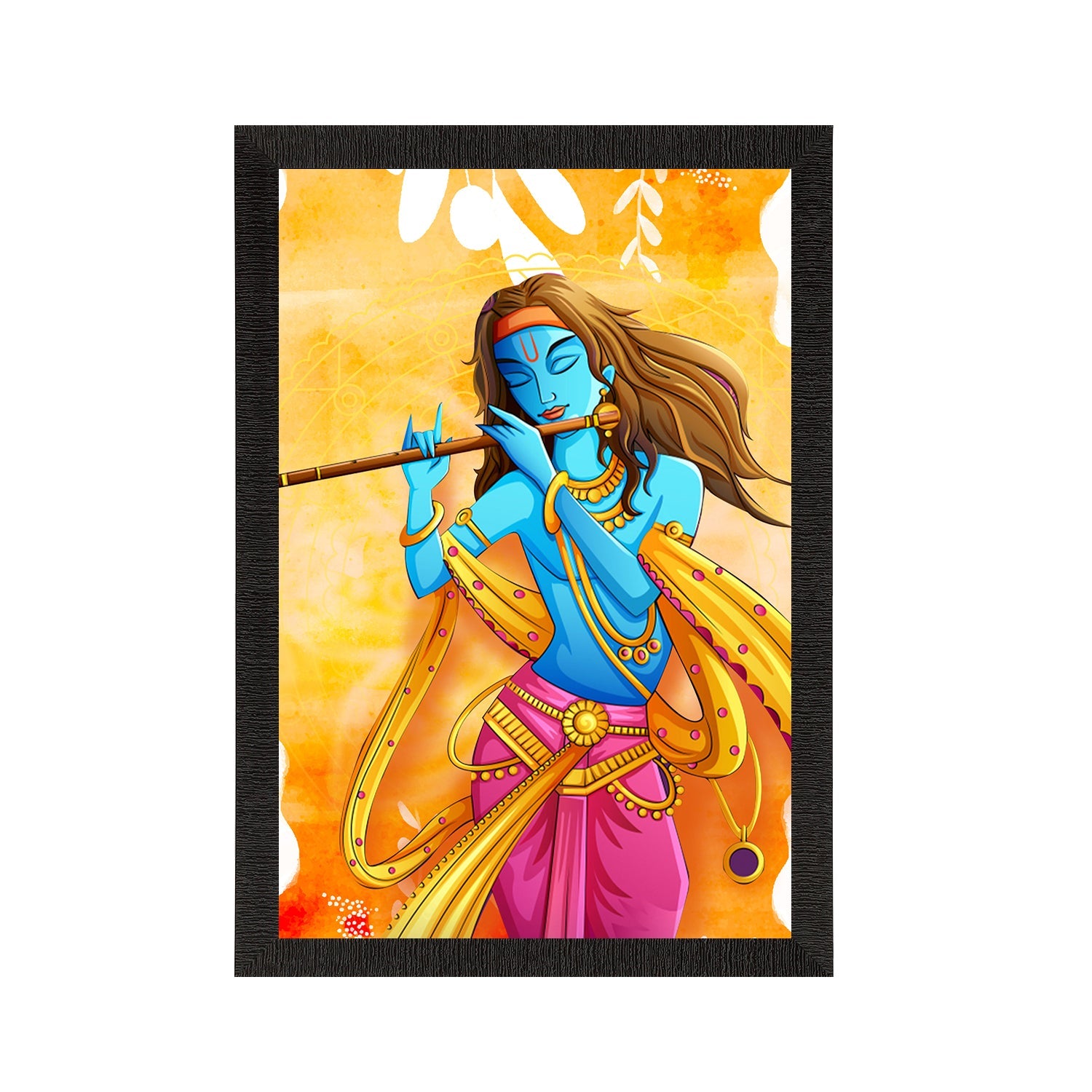 Lord Krishna Satin Matt Texture UV Art Painting Kafalo