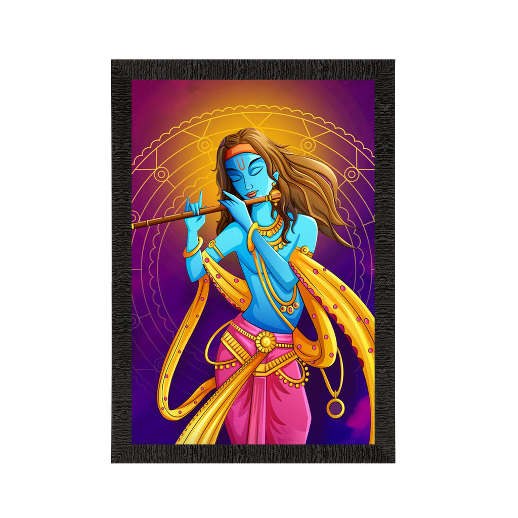 Lord Krishna Satin Matt Texture UV Art Painting Kafalo