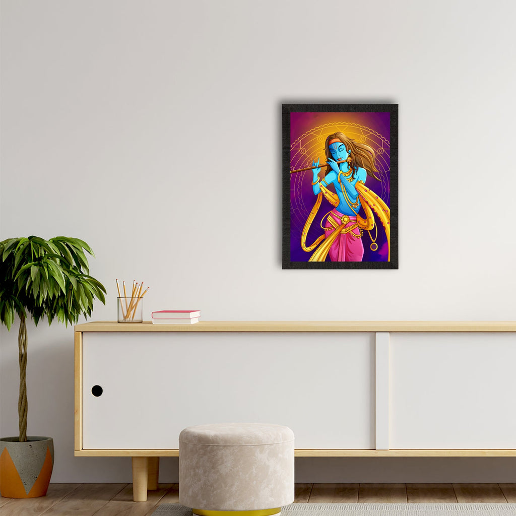 Lord Krishna Satin Matt Texture UV Art Painting Kafalo