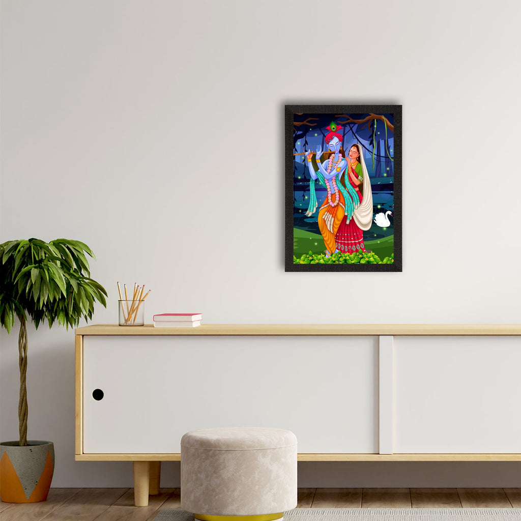 Radha Krishna Painting Digital Printed Religious Wall Art Kafalo