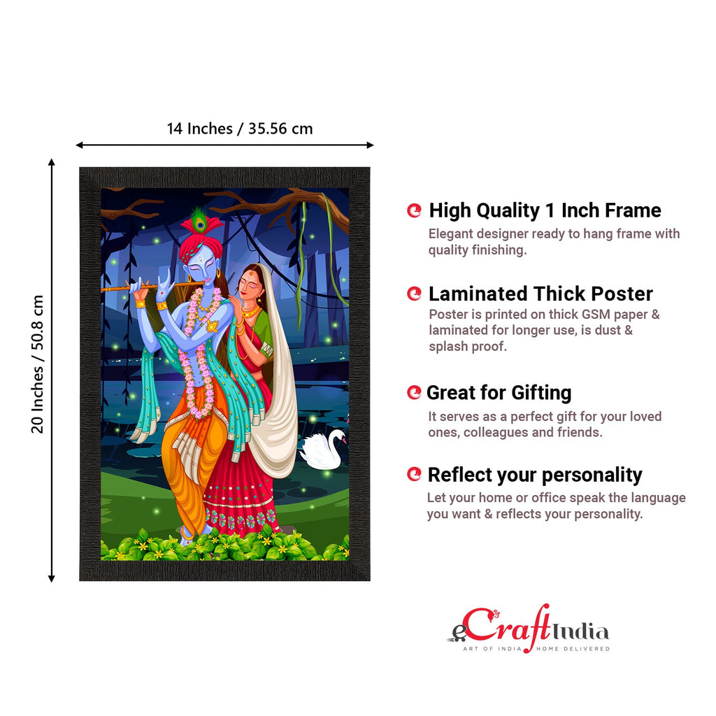 Radha Krishna Painting Digital Printed Religious Wall Art Kafalo