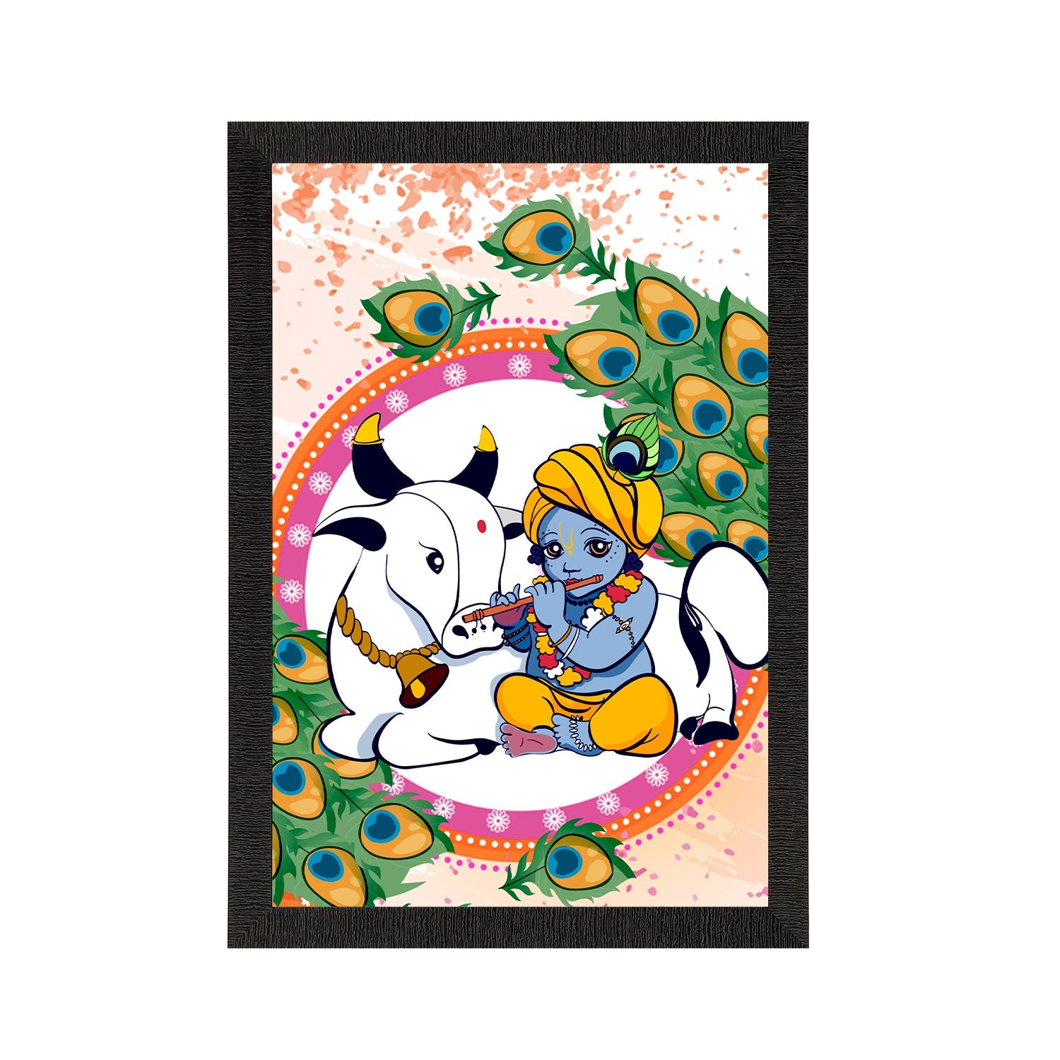 Lord Krishna Satin Matt Texture UV Art Painting Kafalo
