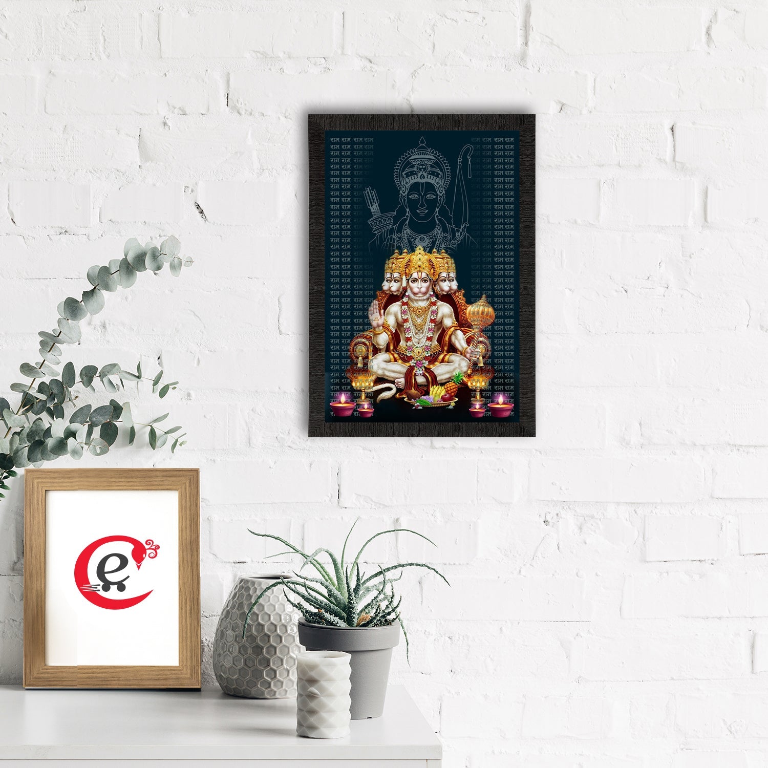 Panch Mukhi Lord Hanuman Satin Matt Texture UV Art Painting Kafalo