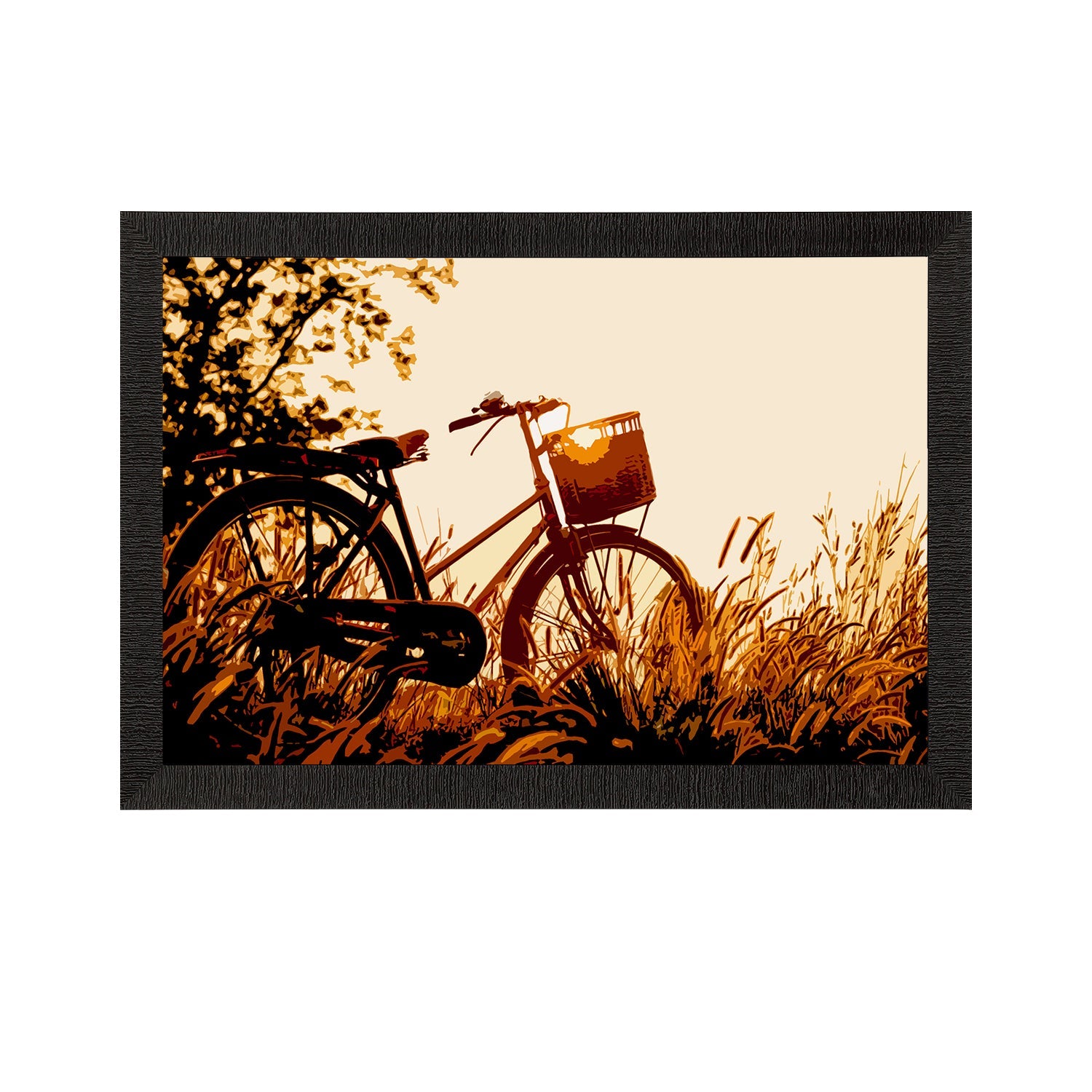 Cycle Standing in Grass View Satin Matt Texture UV Art Painting Kafalo