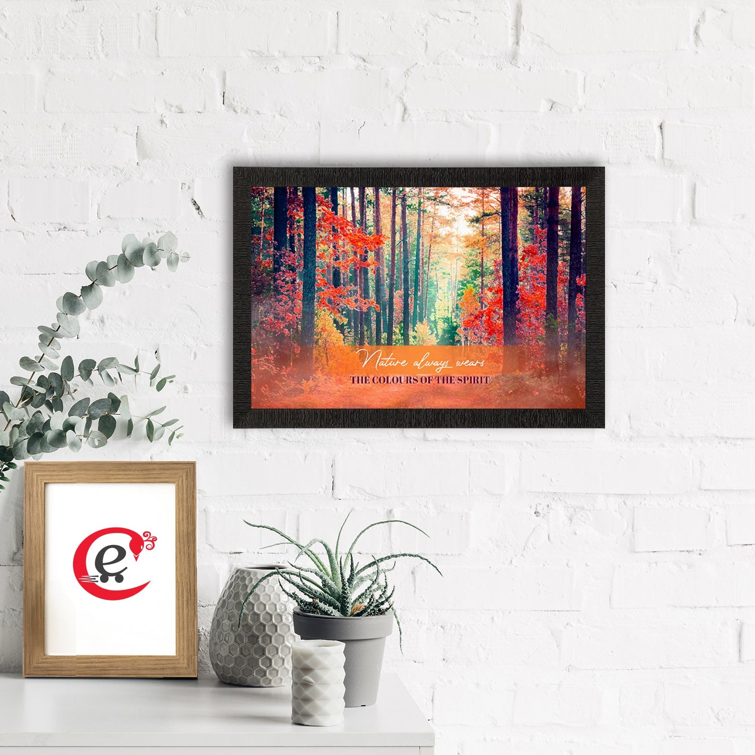 "Nature Always Wears the Colours of Spirit" Autumn Season View Satin Matt Texture UV Art Painting Kafalo