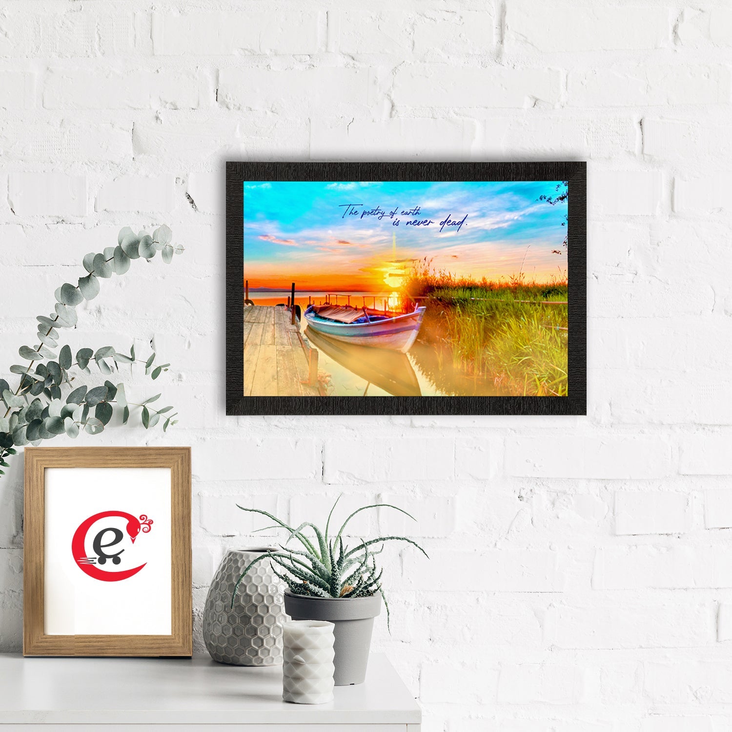 "The Poetry of Earth is Never Dead" Beautiful Scenic View Satin Matt Texture UV Art Painting Kafalo