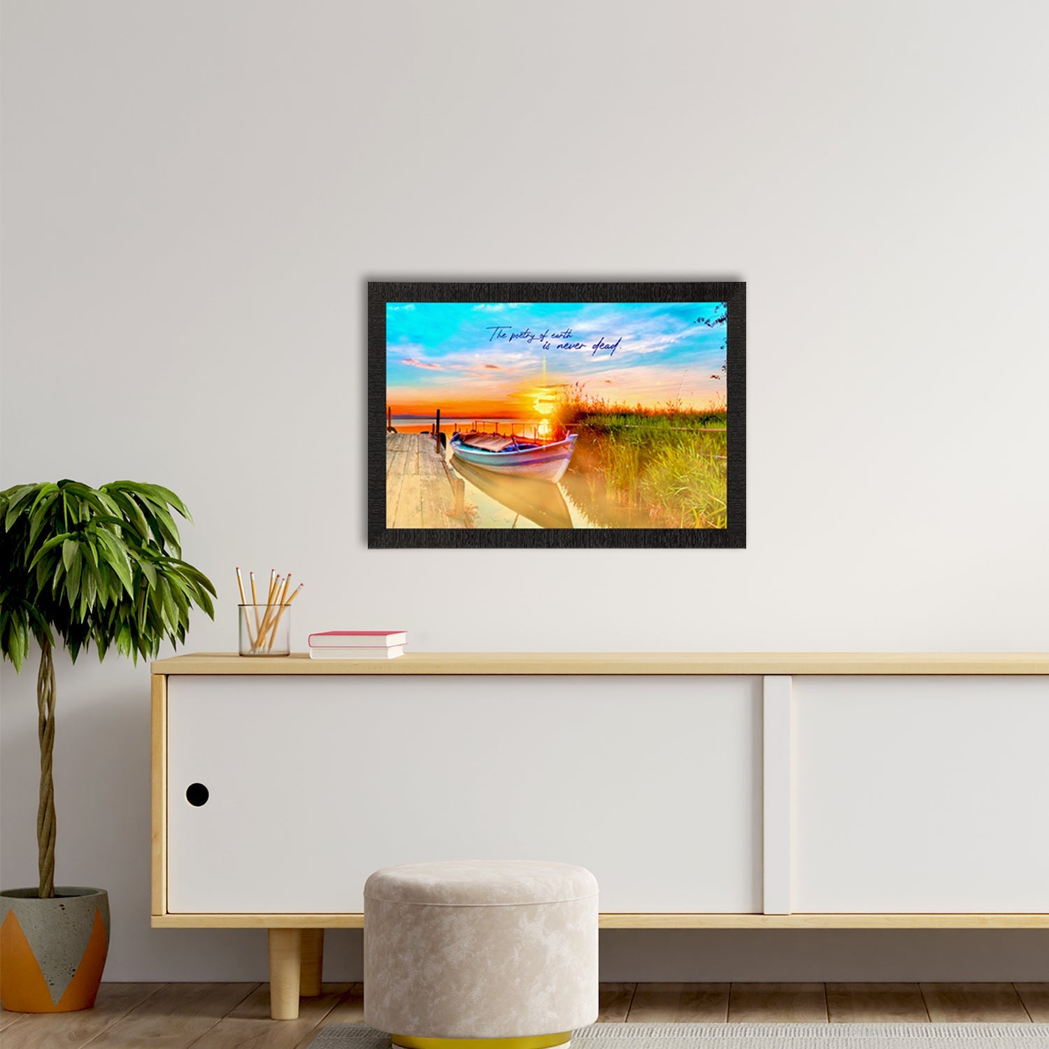 "The Poetry of Earth is Never Dead" Beautiful Scenic View Satin Matt Texture UV Art Painting Kafalo
