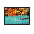 "Leave the Road, Take the Trails" Autumn Season River View Satin Matt Texture UV Art Painting Kafalo
