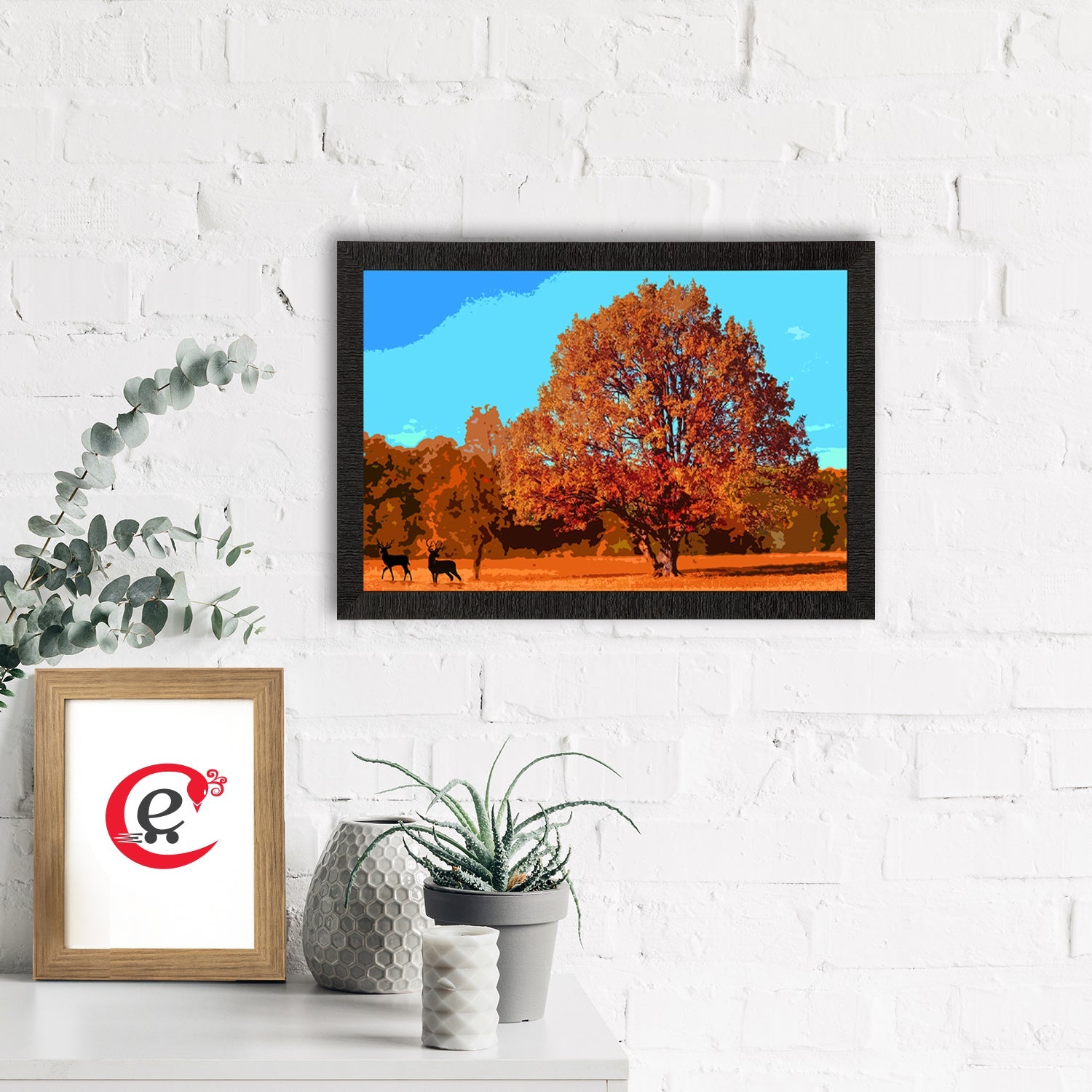 Autumn Season View Satin Matt Texture UV Art Painting Kafalo