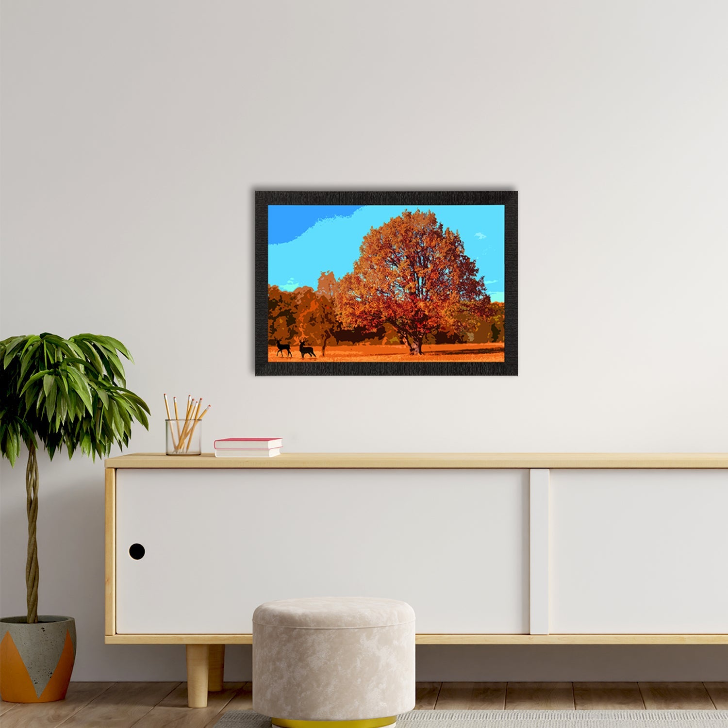 Autumn Season View Satin Matt Texture UV Art Painting Kafalo