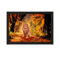 Roaring Lion in Autumn Season Satin Matt Texture UV Art Painting Kafalo