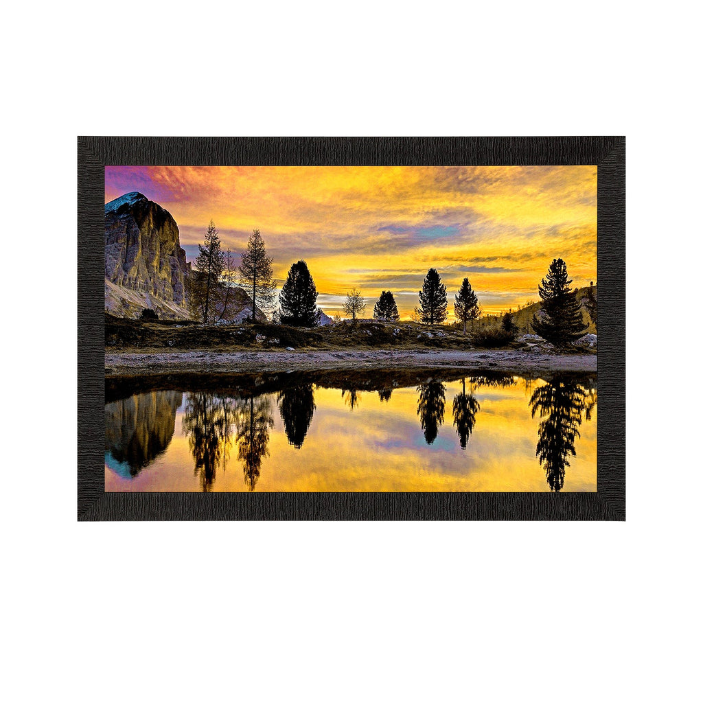 Scenic Lake Side View Satin Matt Texture UV Art Painting Kafalo
