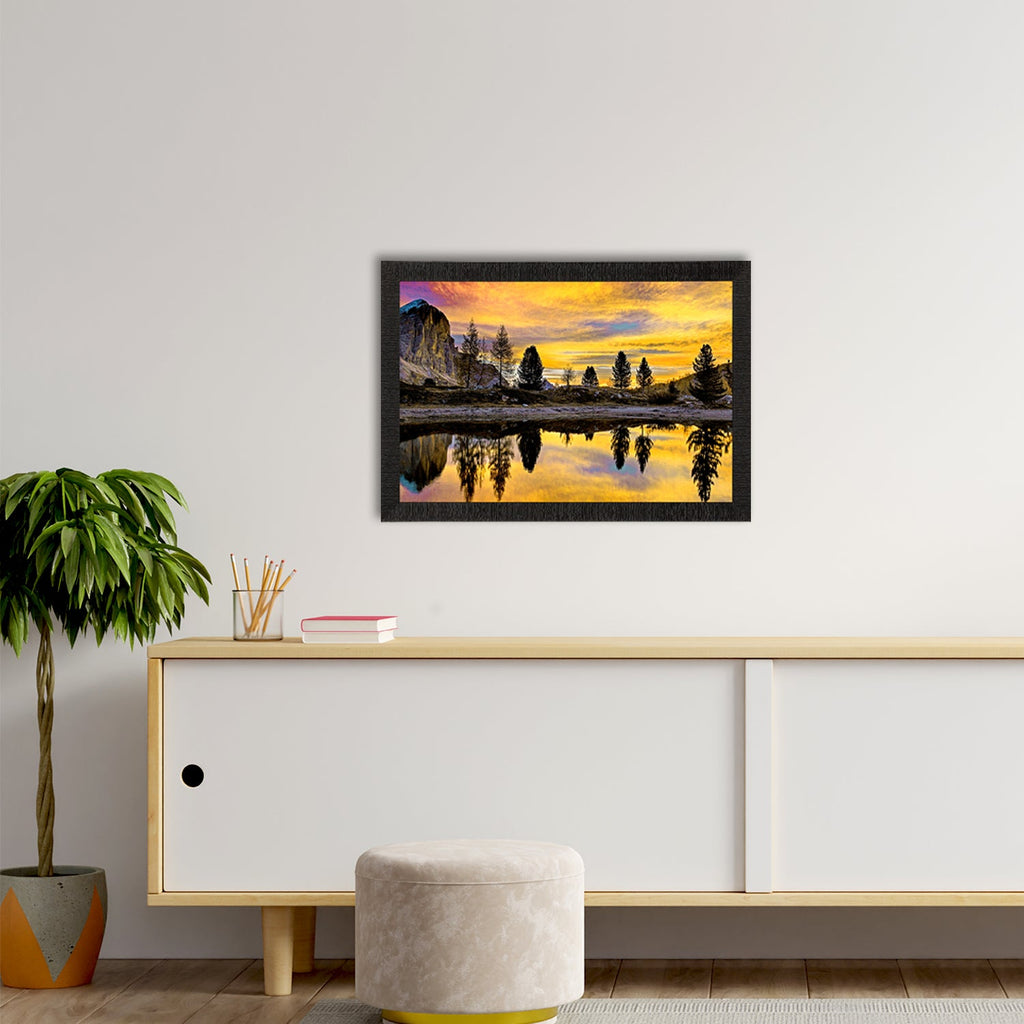 Scenic Lake Side View Satin Matt Texture UV Art Painting Kafalo