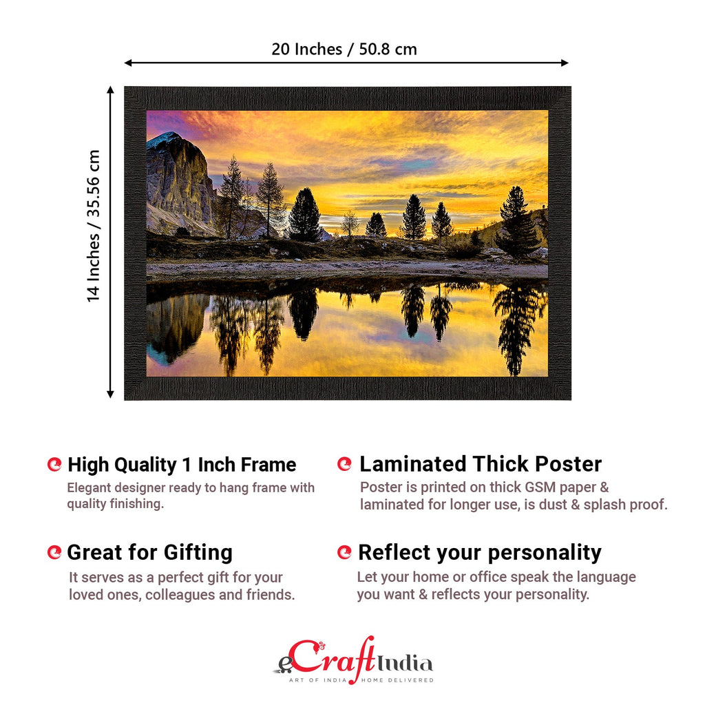 Scenic Lake Side View Satin Matt Texture UV Art Painting Kafalo