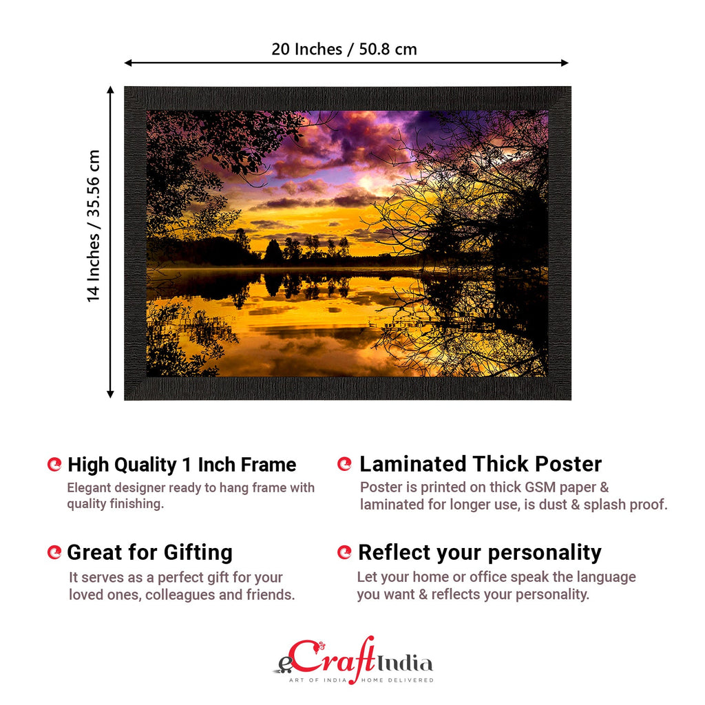 Scenic Lake Side View Satin Matt Texture UV Art Painting Kafalo