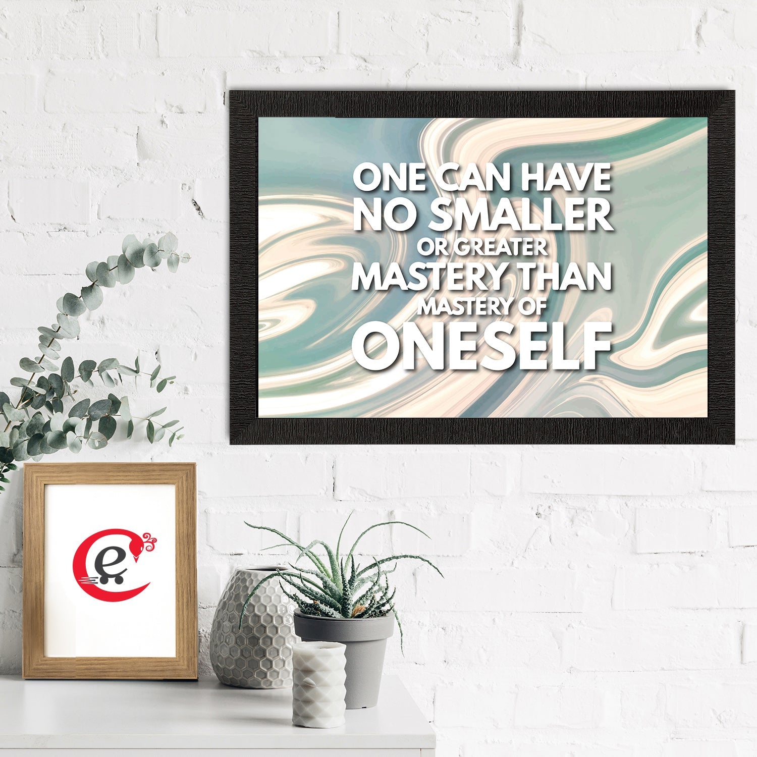 "One Can Have No Smaller Or Greater Mystery Than Mastery Of Oneself" Motivational Quote Satin Matt Texture UV Art Painting Kafalo
