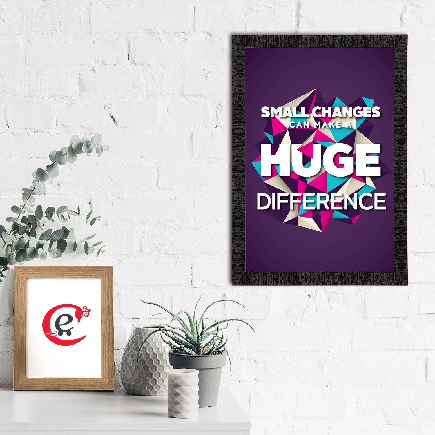 "Small Changes Can Make a Huge Difference" Motivational Quote Satin Matt Texture UV Art Painting Kafalo