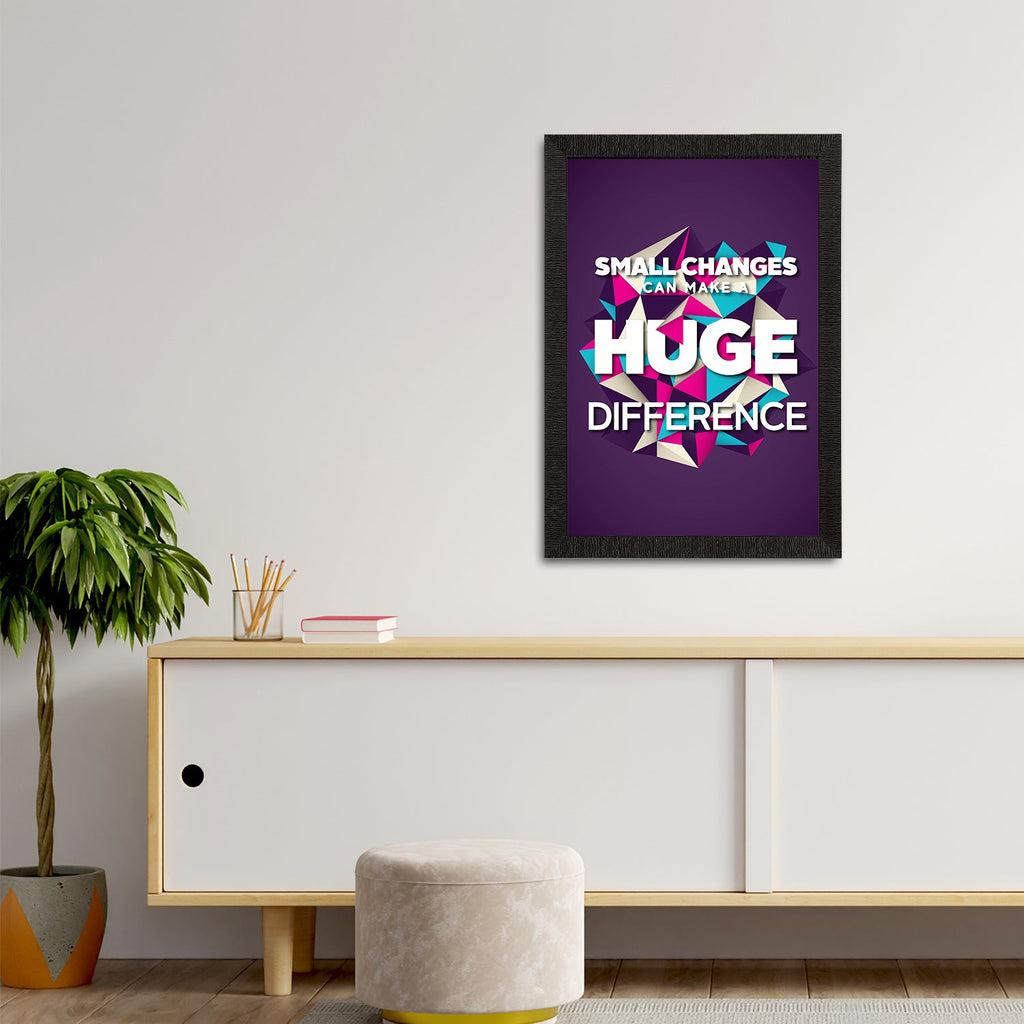"Small Changes Can Make a Huge Difference" Motivational Quote Satin Matt Texture UV Art Painting Kafalo