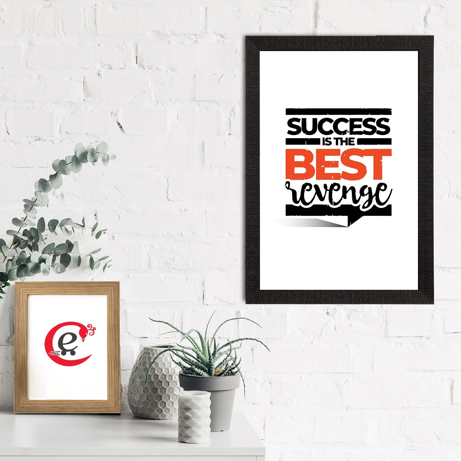 "Success Is The Best Revenge "Motivational Quote Satin Matt Texture UV Art Painting Kafalo