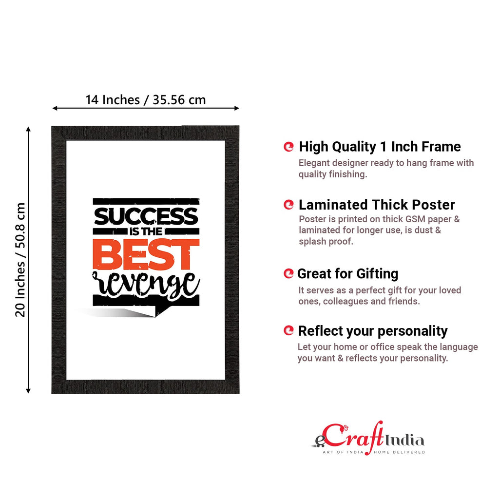 "Success Is The Best Revenge "Motivational Quote Satin Matt Texture UV Art Painting Kafalo