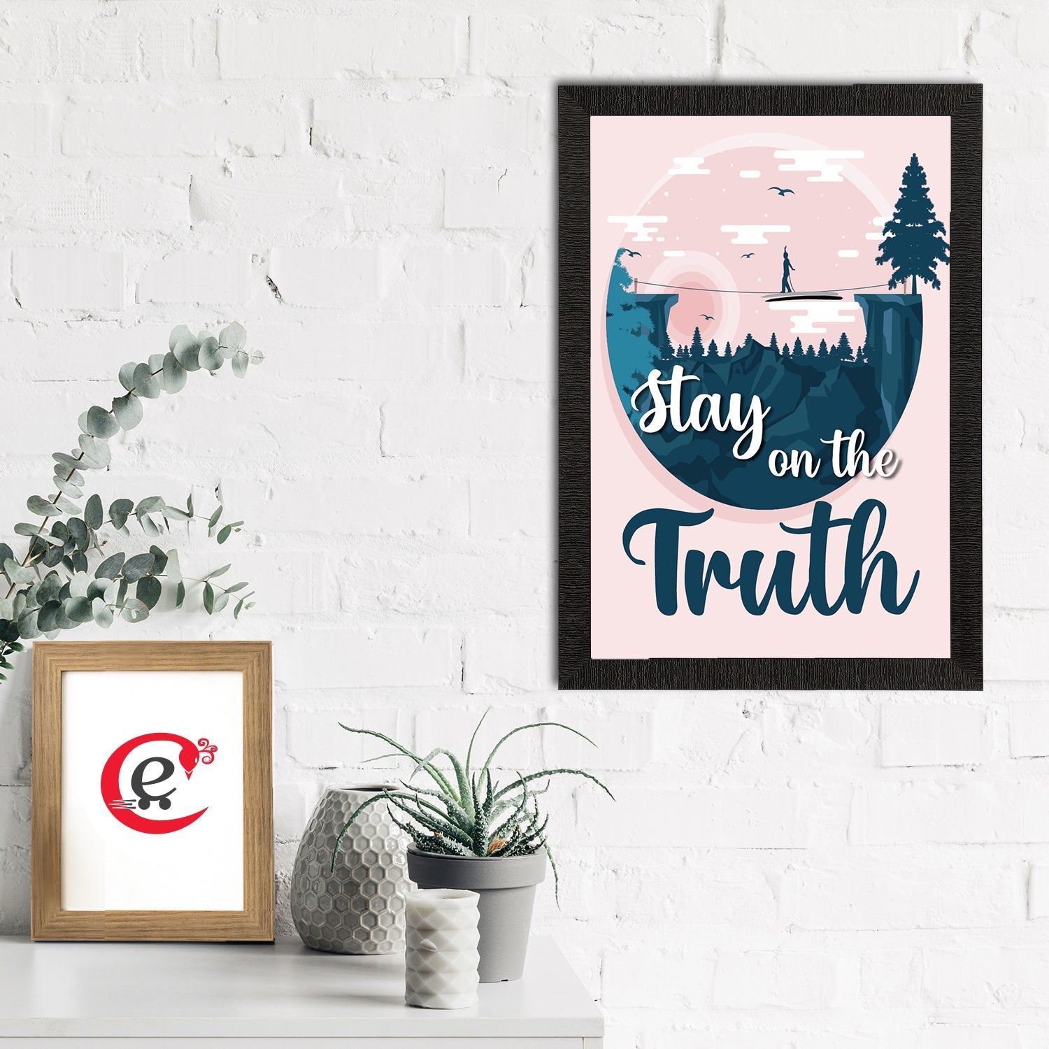 "Stay On The Truth" Motivational Quote Satin Matt Texture UV Art Painting Kafalo