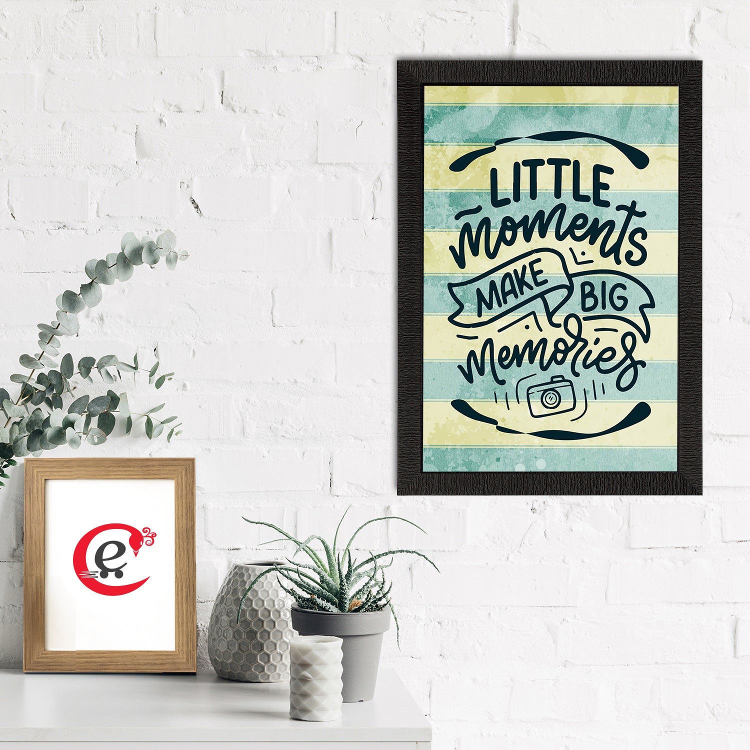 "Little Moments Make Big Memories" Motivational Quote Satin Matt Texture UV Art Painting Kafalo