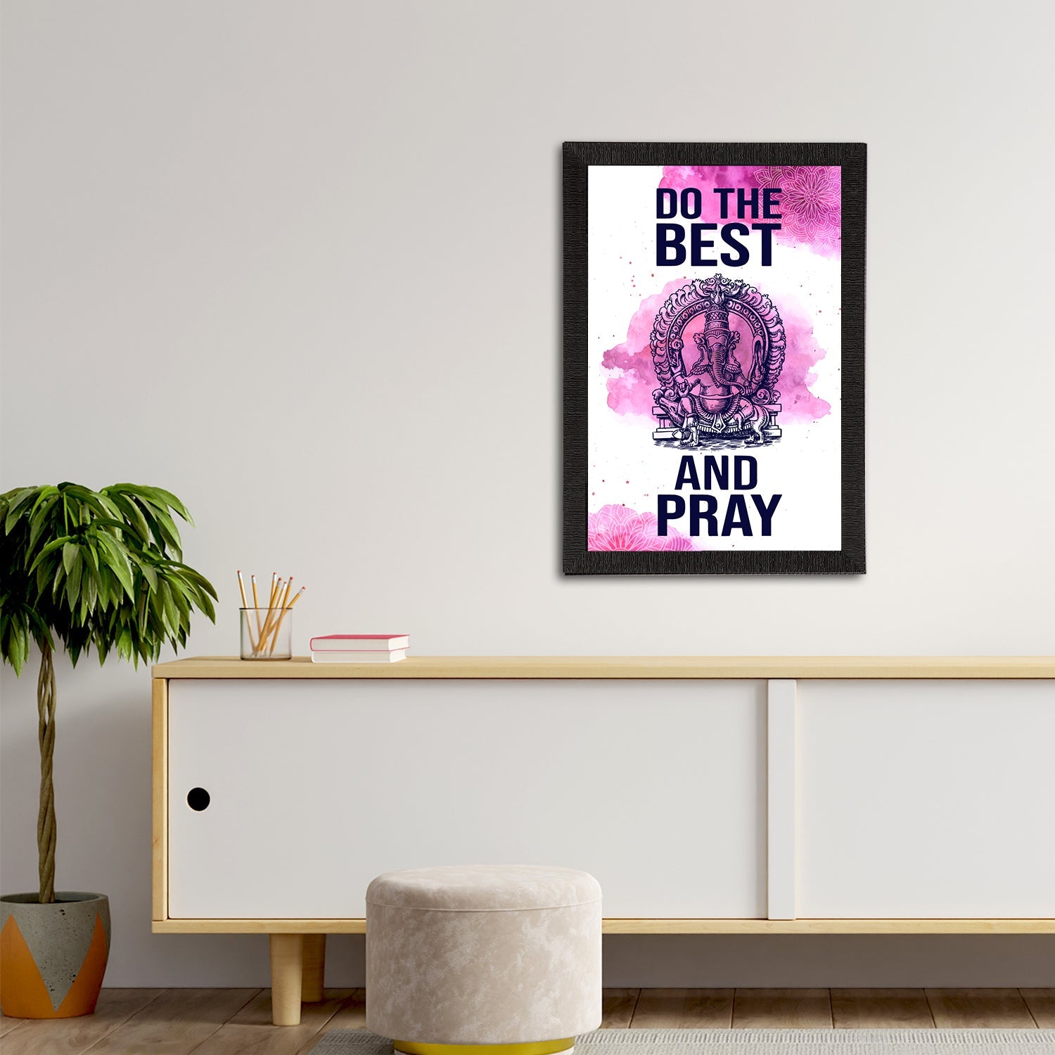 "Do The Best And Pray" Motivational Quote Satin Matt Texture UV Art Painting Kafalo