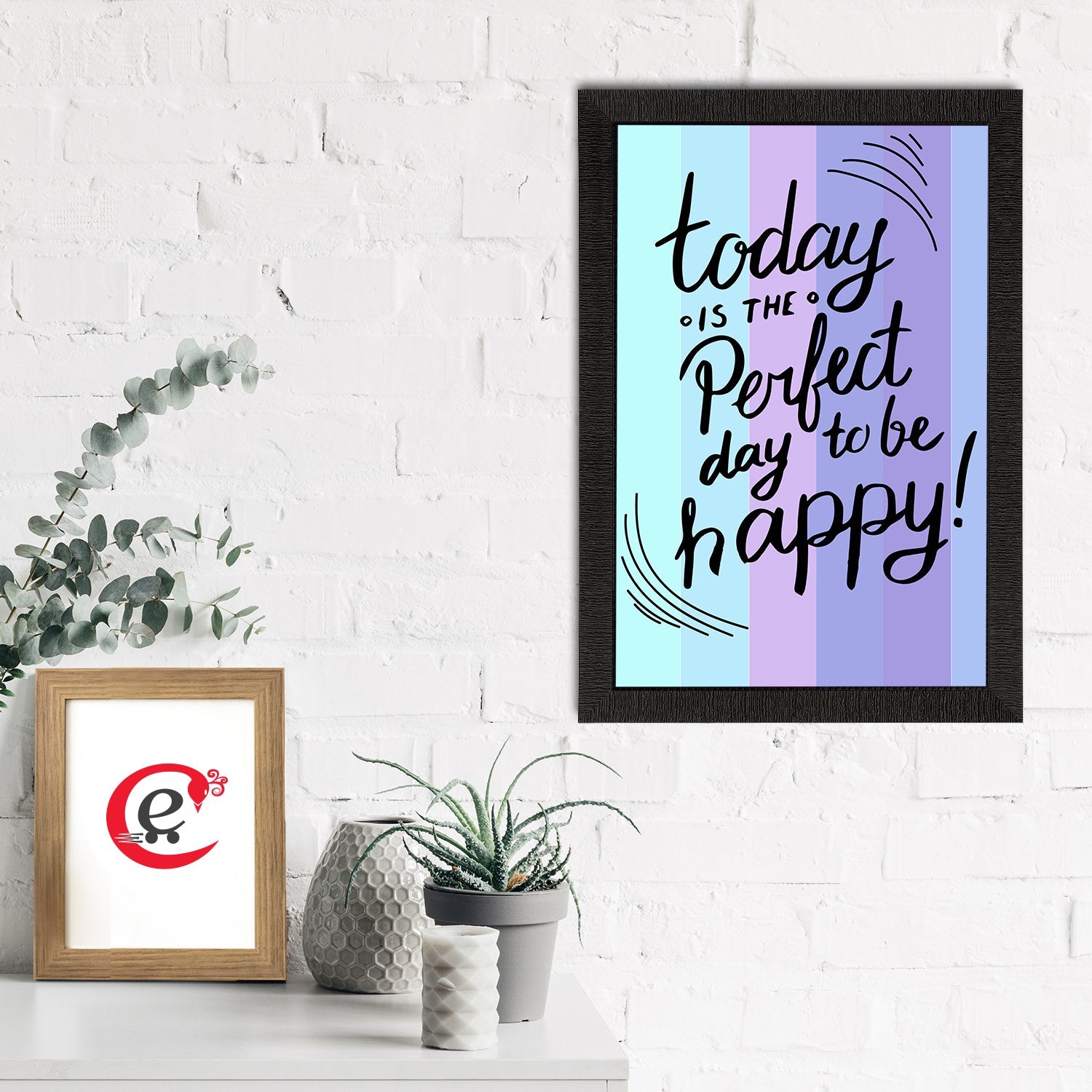 "Today Is The Perfect Day To Be Happy" Motivational Quote Satin Matt Texture UV Art Painting Kafalo
