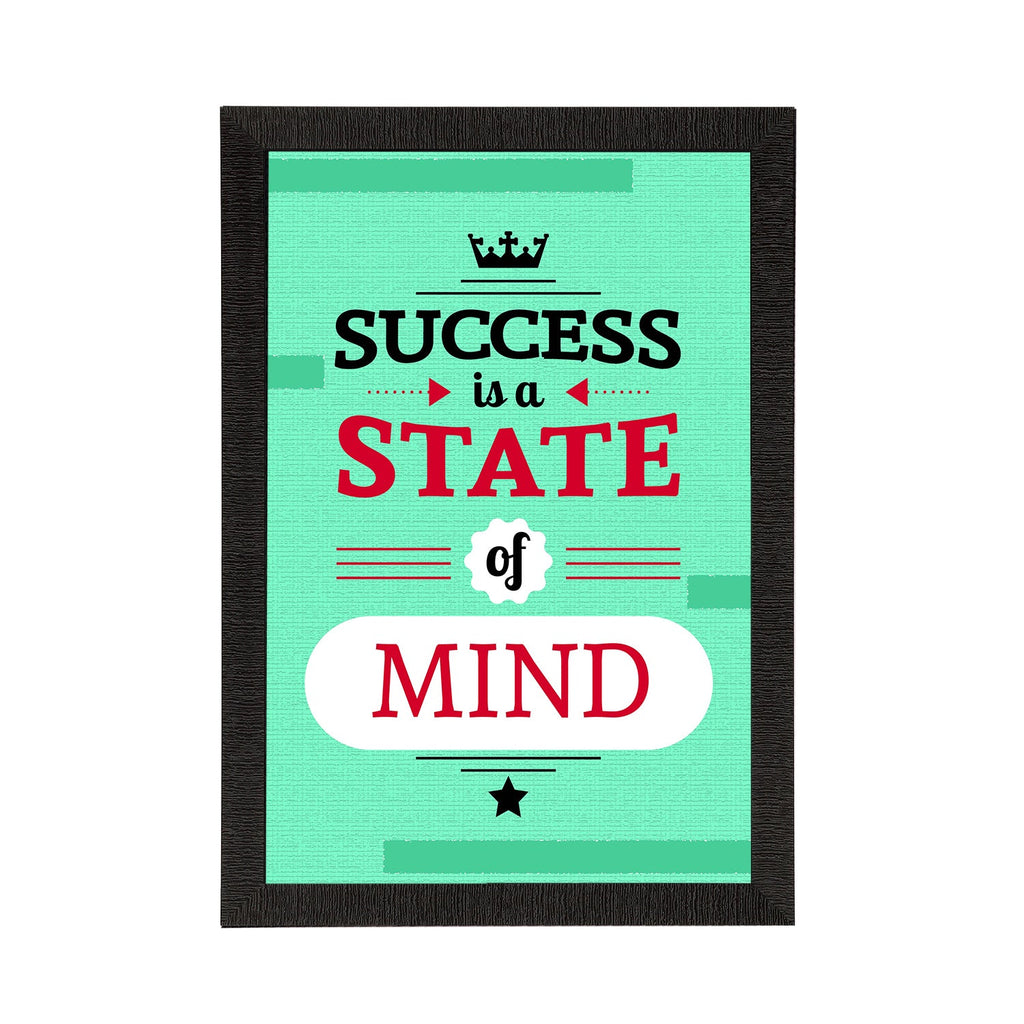 "Success Is A State of Mind "Motivational Quote Satin Matt Texture UV Art Painting Kafalo