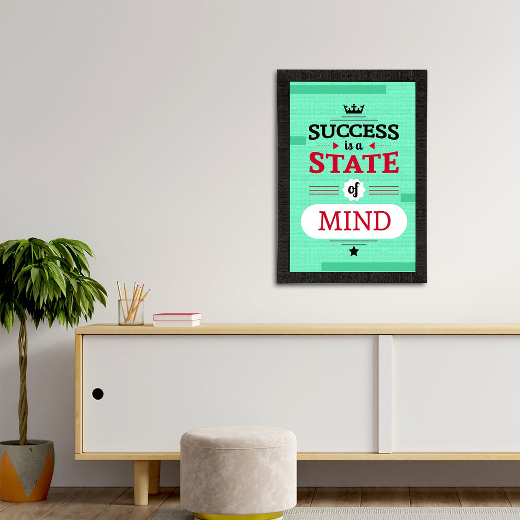 "Success Is A State of Mind "Motivational Quote Satin Matt Texture UV Art Painting Kafalo