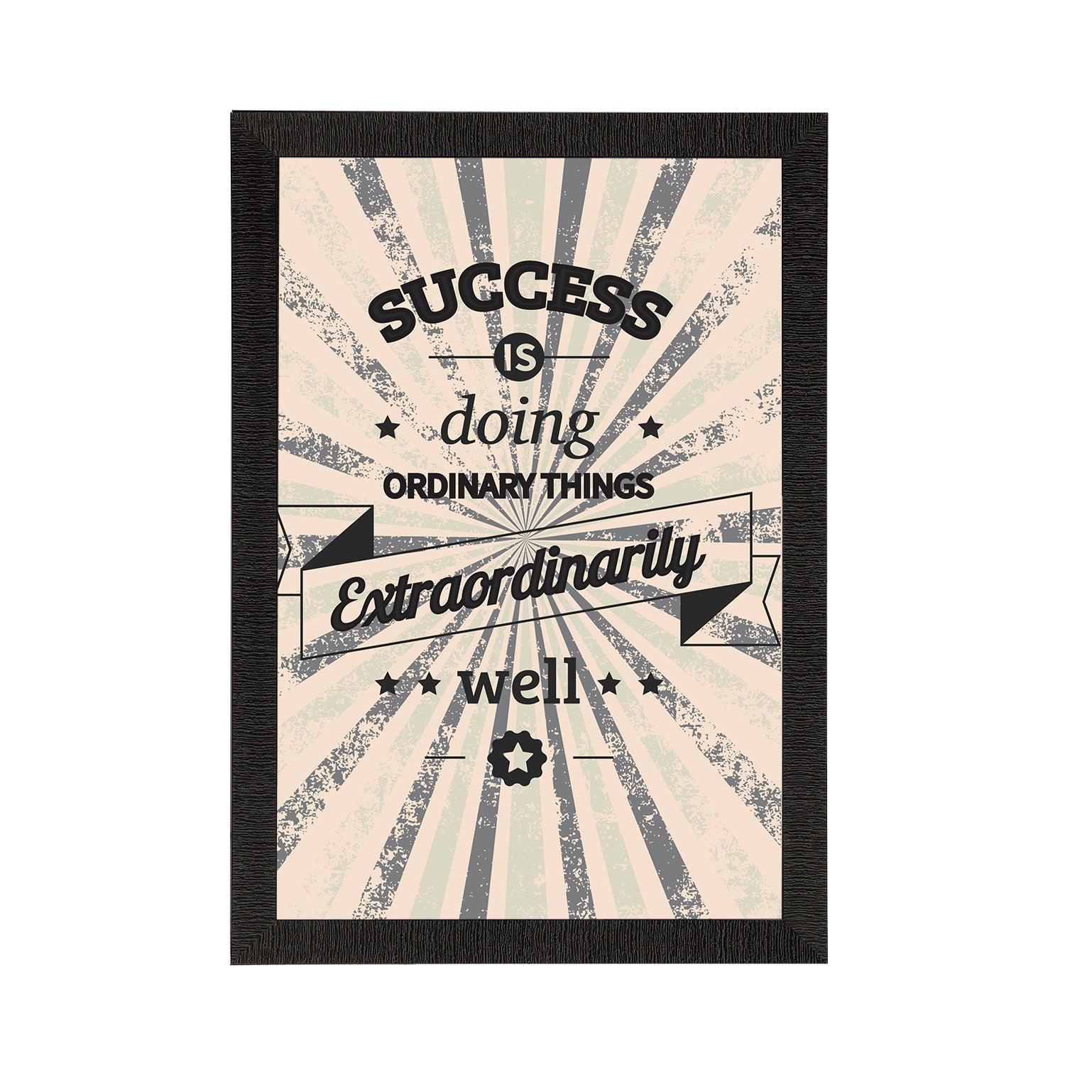 "Success is Doing Ordinary Things Extraordinarily Well" Motivational Quote Satin Matt Texture UV Art Painting Kafalo