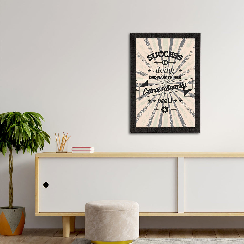 "Success is Doing Ordinary Things Extraordinarily Well" Motivational Quote Satin Matt Texture UV Art Painting Kafalo
