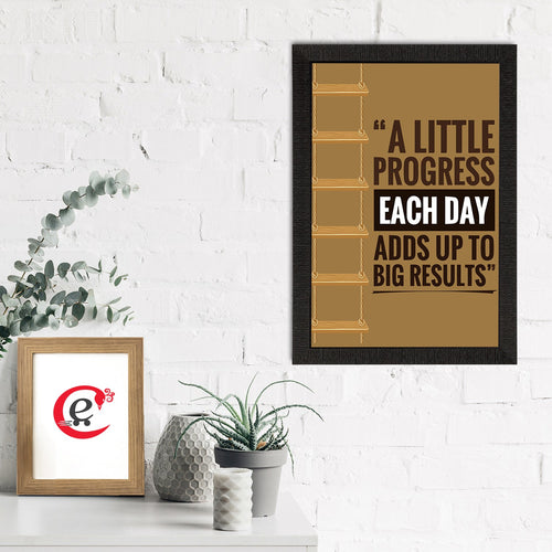 "A Little Progress Each Day Adds Up To Big Results" Motivational Quote Satin Matt Texture UV Art Painting Kafalo