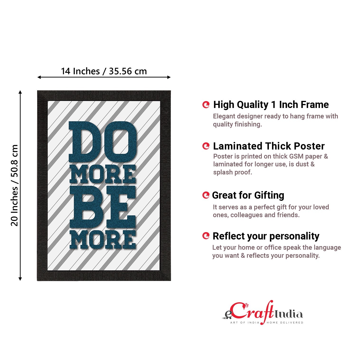 "Do More Be More" Motivational Quote Satin Matt Texture UV Art Painting Kafalo