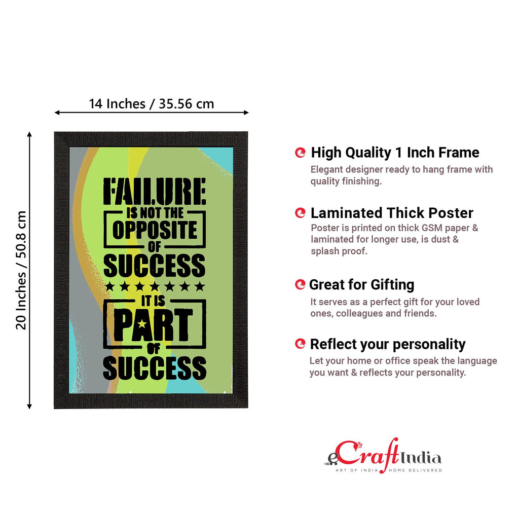 "Failure Is Not the Opposite of Success It is Part of Success" Motivational Quote Satin Matt Texture UV Art Painting Kafalo