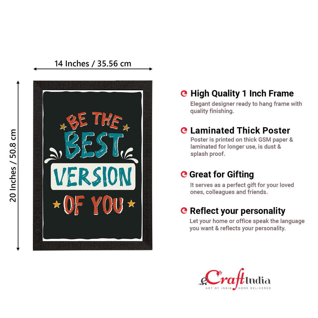 "Be The Best Version Of You" Motivational Quotes Satin Matt Texture UV Art Painting Kafalo
