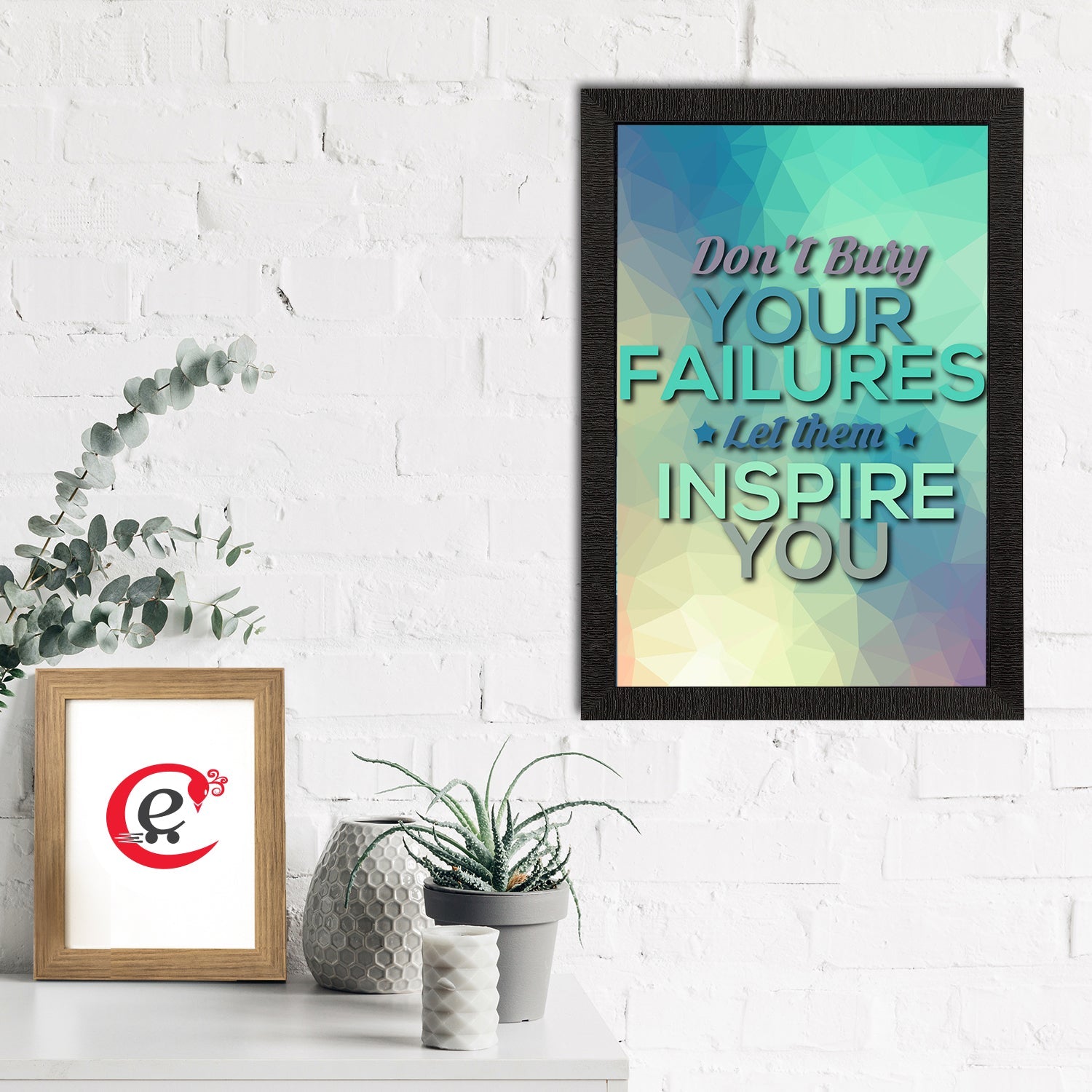 "Don't Buy Your Failures Let Them Inspire You" Motivational Quote Satin Matt Texture UV Art Painting Kafalo