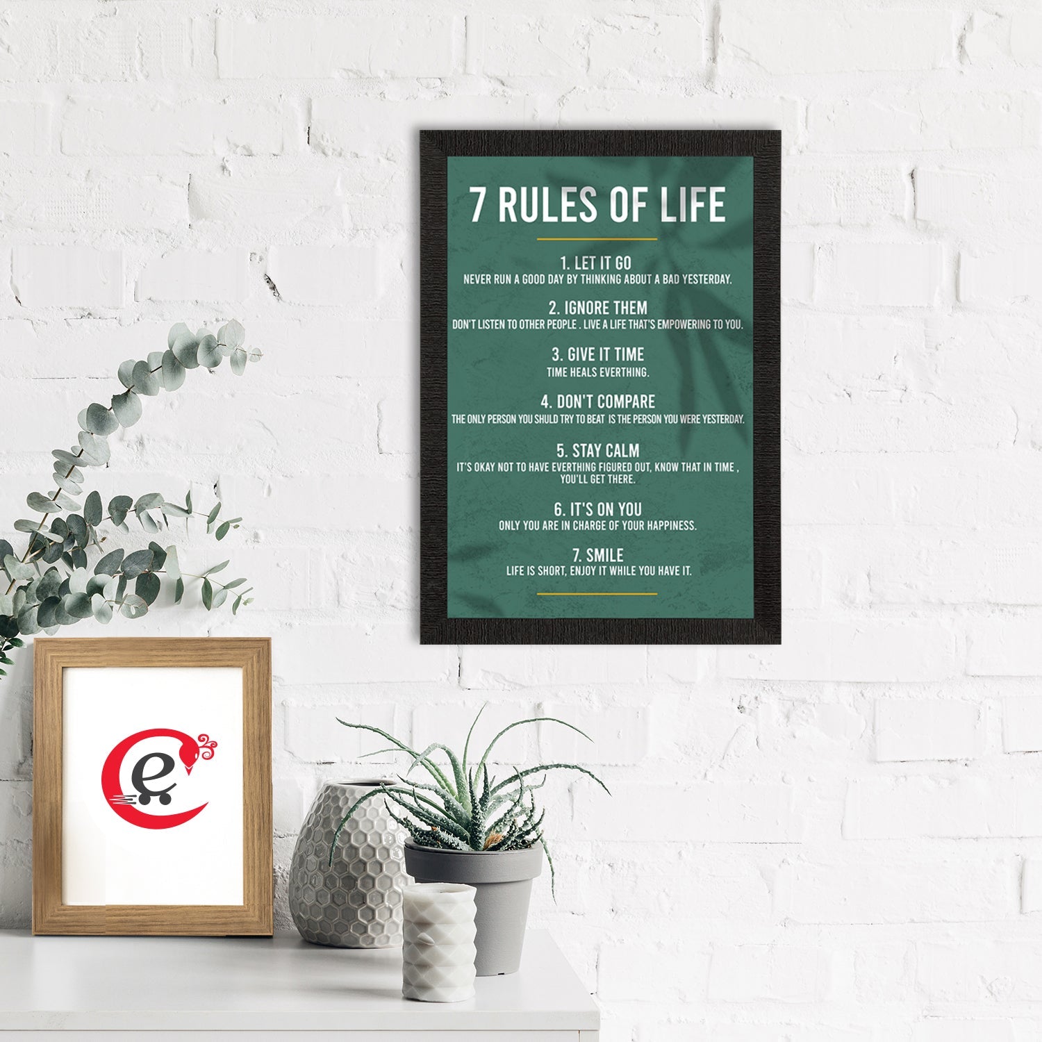 "7 Rules of Life " Motivational Quote Satin Matt Texture UV Art Painting Kafalo