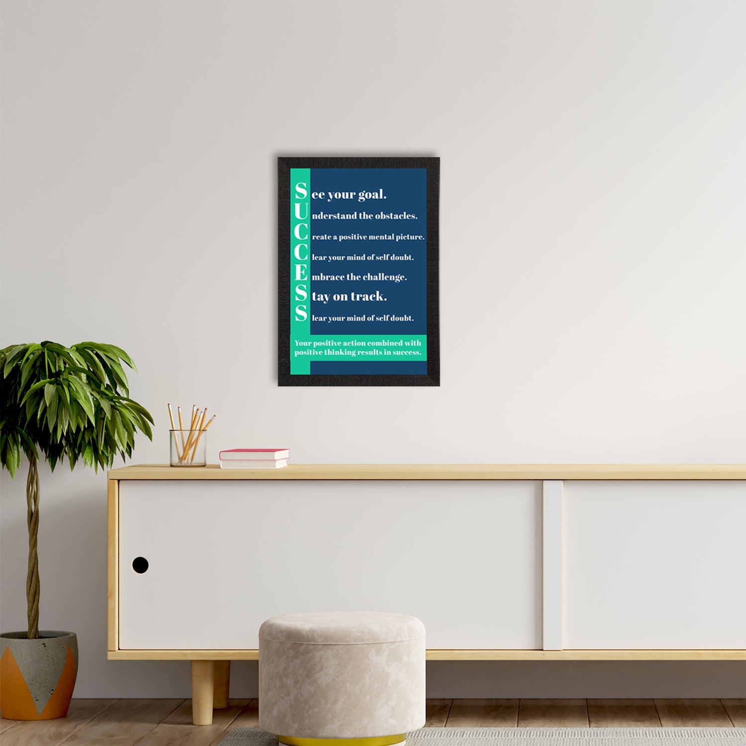 "Success" Motivational Quote Satin Matt Texture UV Art Painting Kafalo